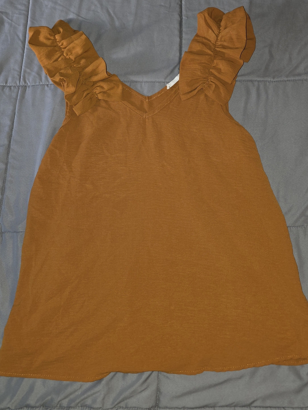 Entro Rust Ruffle Strap Tank Top